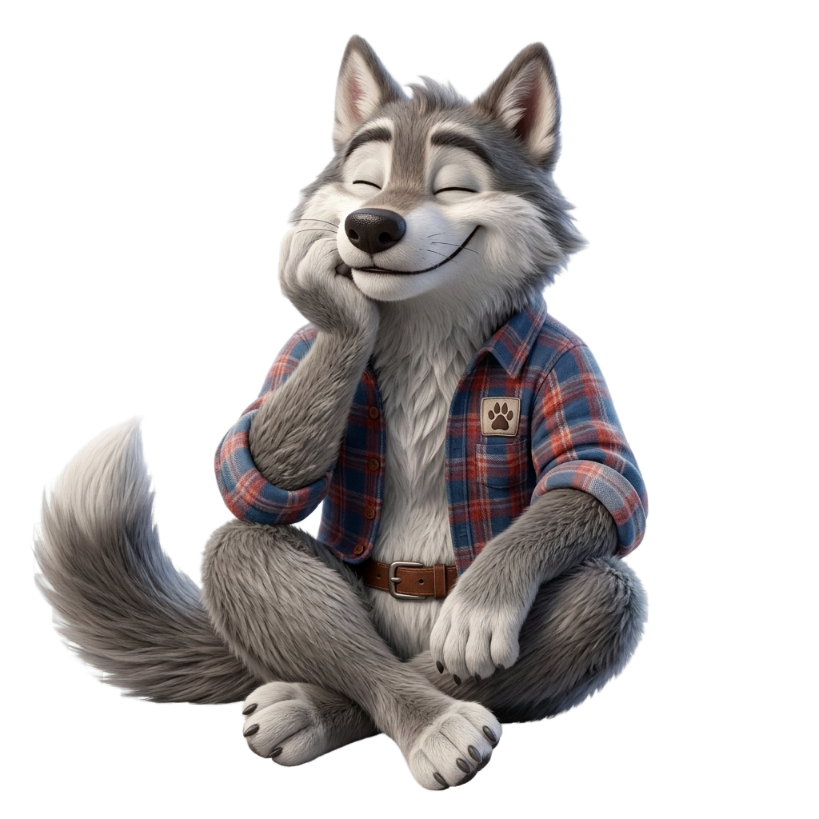 WolfAI wolf — sitting